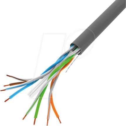 LBG 611CU0305S - Cat.6 Verlegekabel UTP, grau, 305m