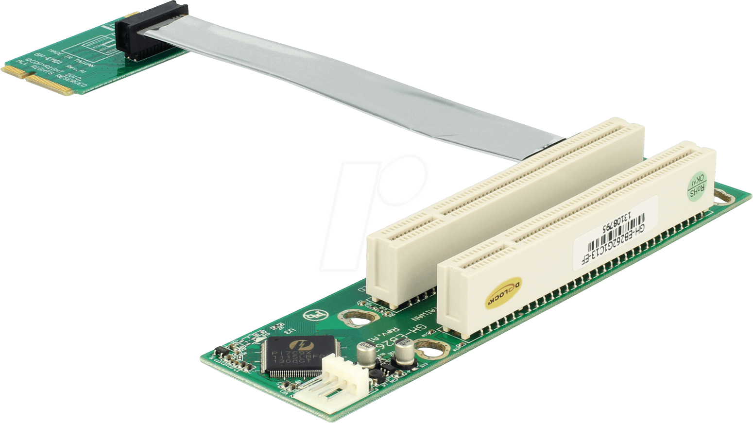 DELOCK 41355 - Riser Karte miniPCIe > 2 x PCI, 13 cm, linksgerichtet