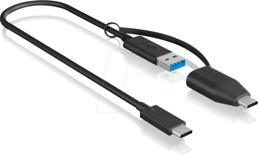ICY IB-CB033 - USB 10 Gb/s Type-C® zu USB-A & Type-C® Kabel, 0,35 m