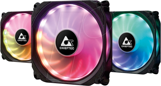 Thumbnail - CFT CF-3012-RGB - Chieftec Tornado RGB Gehäuselüfter, 3er Set