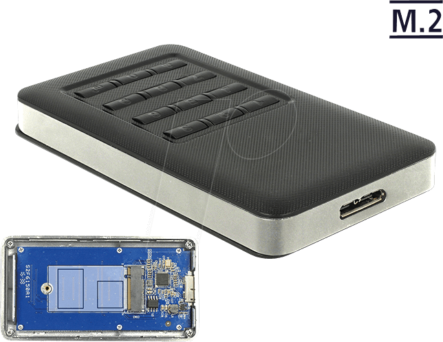 DELOCK 42594 - Delock externes M.2 SSD Gehäuse USB 3.0 Typ micro-B