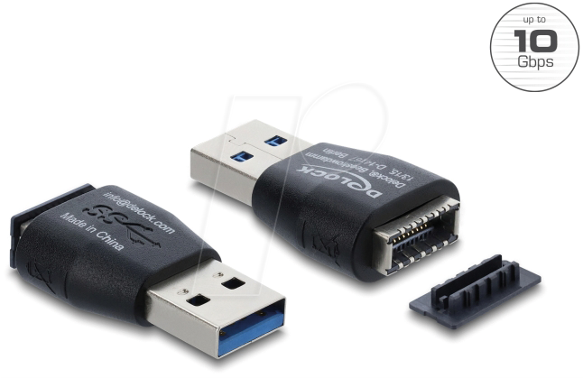 DELOCK 67339 - Adapter USB 10 Gbps USB Typ-A Stecker > Typ-E Key A Buchse