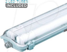 VT-6400 - Wannenleuchte, 44 W, 4000 lm, 6400 K, Stab, weiß, IP65, 1500 cm