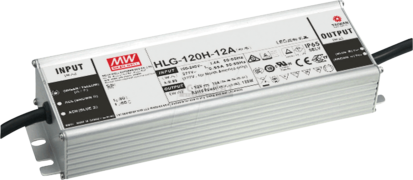 MW HLG-120H-12AB - LED-Trafo, 120 W, 12 V DC, 10000 mA, dimmbar, 3-in-1