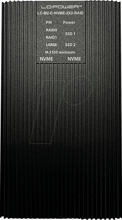 LC-M2-C-NVME2X2R - Externes 2x M.2 NVMe SSD RAID Gehäuse, USB 3.2