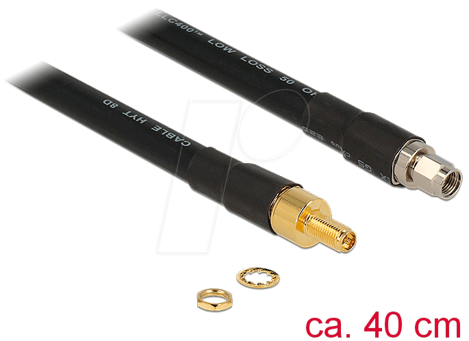 DELOCK 13012 - HF Antennenkabel, RP-SMA Stecker > RP-SMA Buchse, 0,4 m
