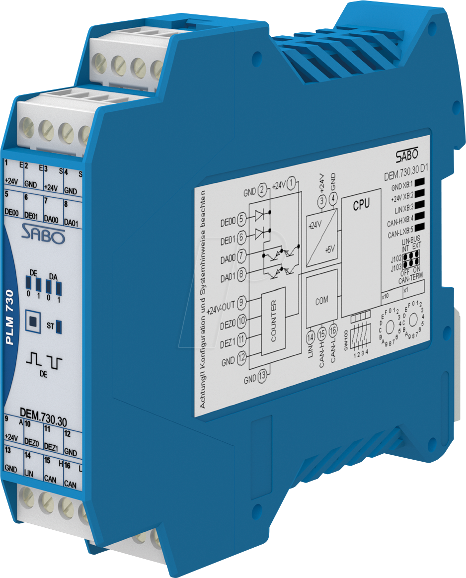 SABO DEM.730.30 - 2xPWM, 24V, 2xZähler, 1xDrehgeber, CAN
