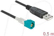 Thumbnail - DELOCK 90489 - HF-Kabel, HSD Z Stecker > USB A Stecker, 0,5m