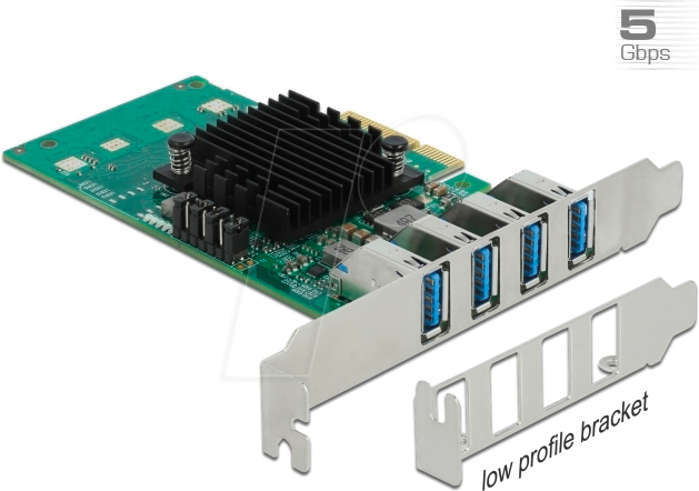 DELOCK 89048 - PCIe x4 > 4 x extern USB 3.0 Typ-A