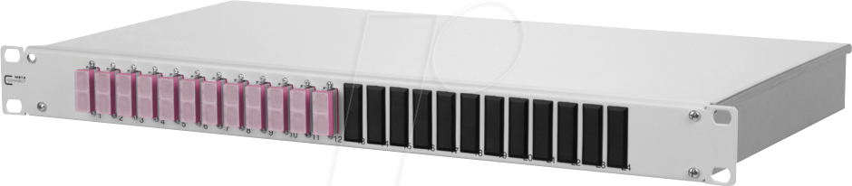 BTR 150257BB12-E - OpDAT 19 Zoll, 1HE LWL-Patchfeld, 12x SC-D violett, OM4