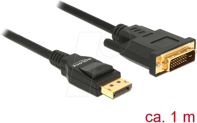 Thumbnail - DELOCK 85312 - Delock Kabel DP 1.2 Stecker > DVI 24+1 Stecker, schwarz, 1 m