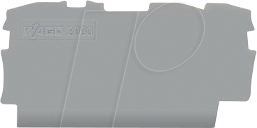 WAGO 2000-1391 - Abschluss- und Zwischenplatte für WAGO 2000, grau