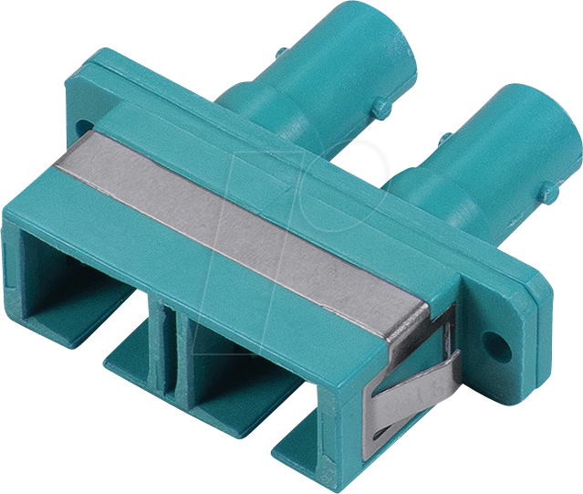 TTL 62012D-K-AQ - LWL Adapter, ST Duplex / SC Duplex, OM3, aqua