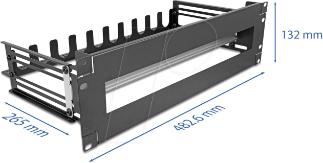 DELOCK 67282 - 19'' Schutzschalterleiste, 3HE, schwarz