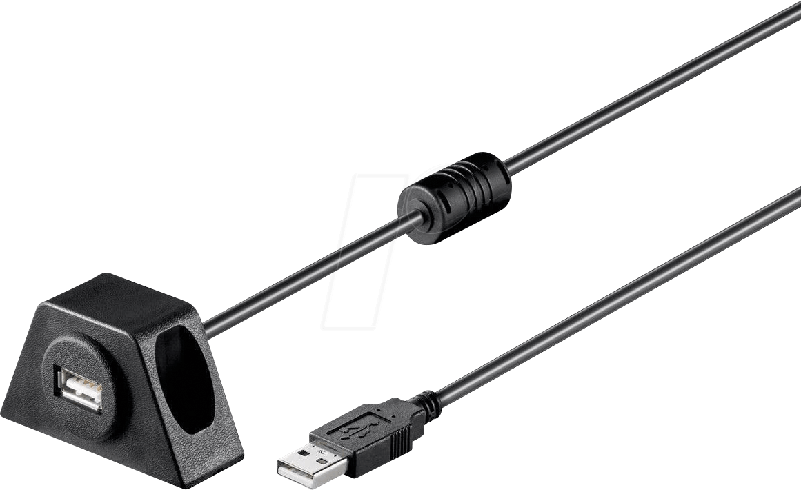 GOOBAY 95444 - USB 2.0 Verlängerungskabel mit Montagehalterung 0,6 m