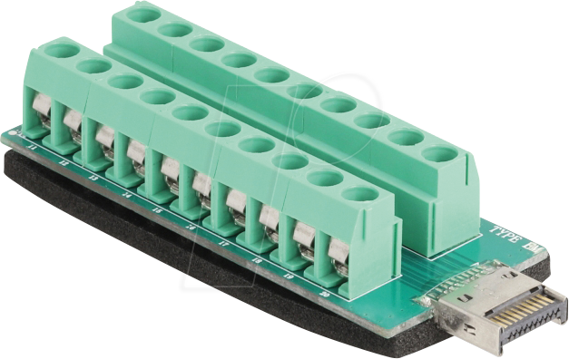 DELOCK 67188 - USB Typ-E Key A Stecker zu Terminalblock Adapter 20 Pin