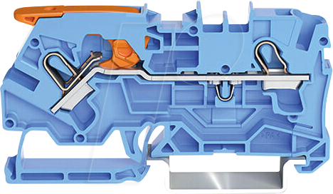 WAGO 2104-1204 - 2-Leiter-Durchgangsklemme, mit Hebel 4,0 mm², blau