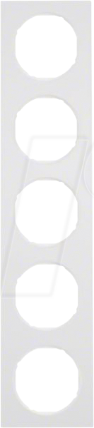 BERKER 10152289 - Rahmen 5fach R.3 polarweiß, glänzend