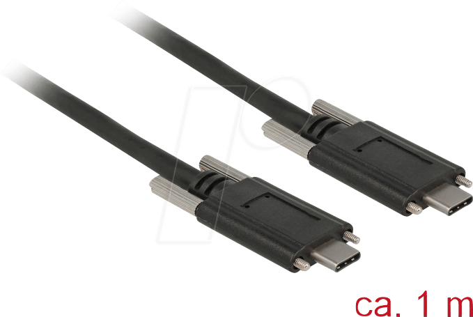 DELOCK 83720 - USB 10 Gb/s Kabel, C Stecker auf C Stecker, Schrauben seitlich,