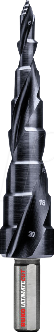 RUKO 101683P - Stufenbohrer, HSS RUnaTEC, Flowstep, M2, Ø 6 - 20 mm