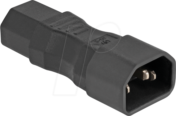 DELOCK 80467 - Netzadapter IEC 60320 - C14 auf C13, Stecker / Buchse, 10 A, ger