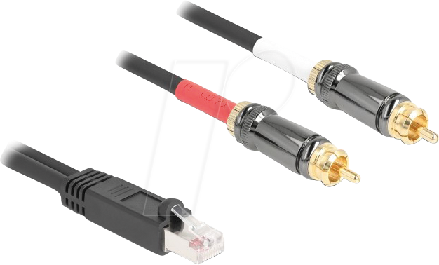 DELOCK 88171 - Cinch Audio Extender & Adapter, Cat. 5, 2 m