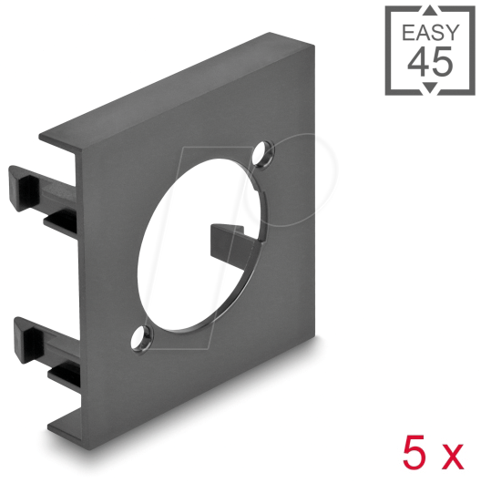 Thumbnail - DELOCK 81405 - Easy 45 Modulblende Loch D-Typ, 5 Stück, schwarz