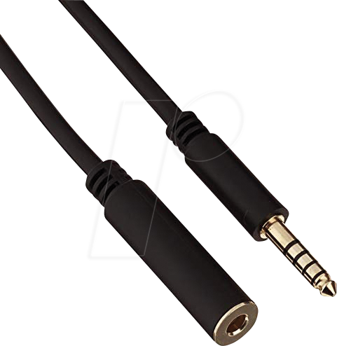 DELOCK 85797 - Verlängerungskabel Klinke 4,4 mm 5 Pin Stecker zu Buchse 2 m sch