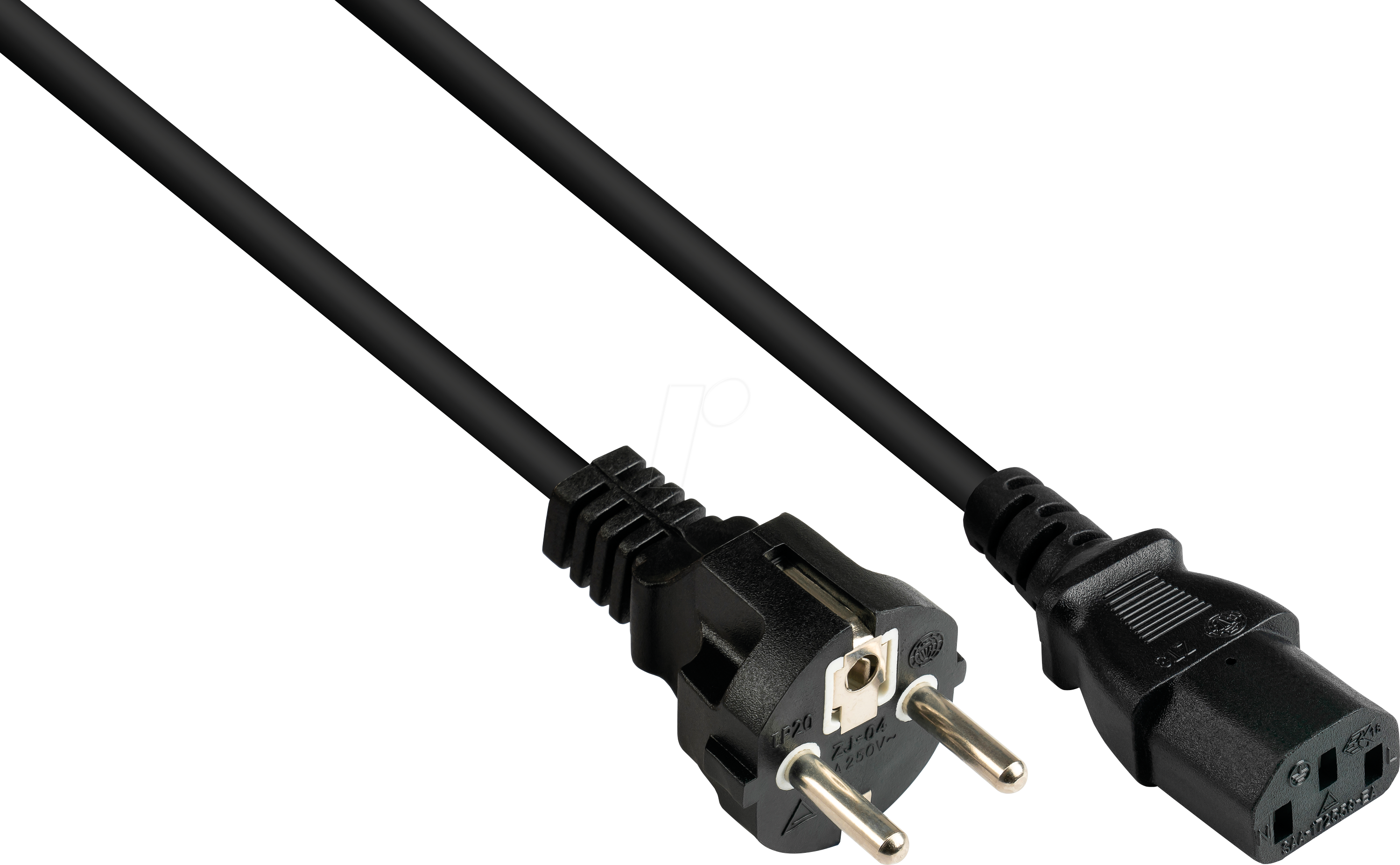 KM P0030-S030 - Netzkabel Schutzkontakt-Stecker Typ E+F, schwarz, 1,00 mm², 3m