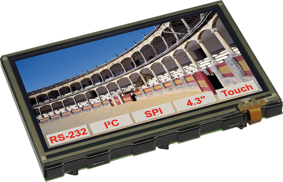 EA EDIP-TFT43A-B - TFT-Grafikdisplay 10,9cm,mit Intelligenz+Blende