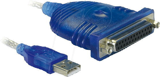 USB PARALLEL - USB 1.1 Konverter, A Stecker auf Sub-D 25 Pin Buchse
