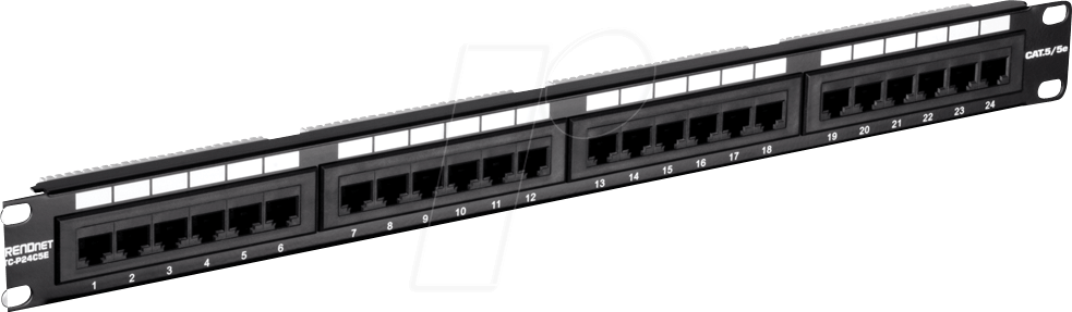 TRN TC-P24C5E - Patchpanel, 24-Port, Cat.5e, 1 HE