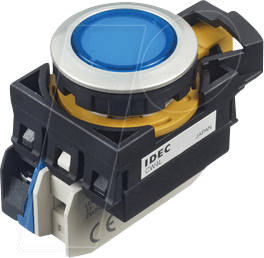 ID CW4LM1E10QM4S - Beleuchteter Einbautaster CW, 28 mm , 1 NO, blau