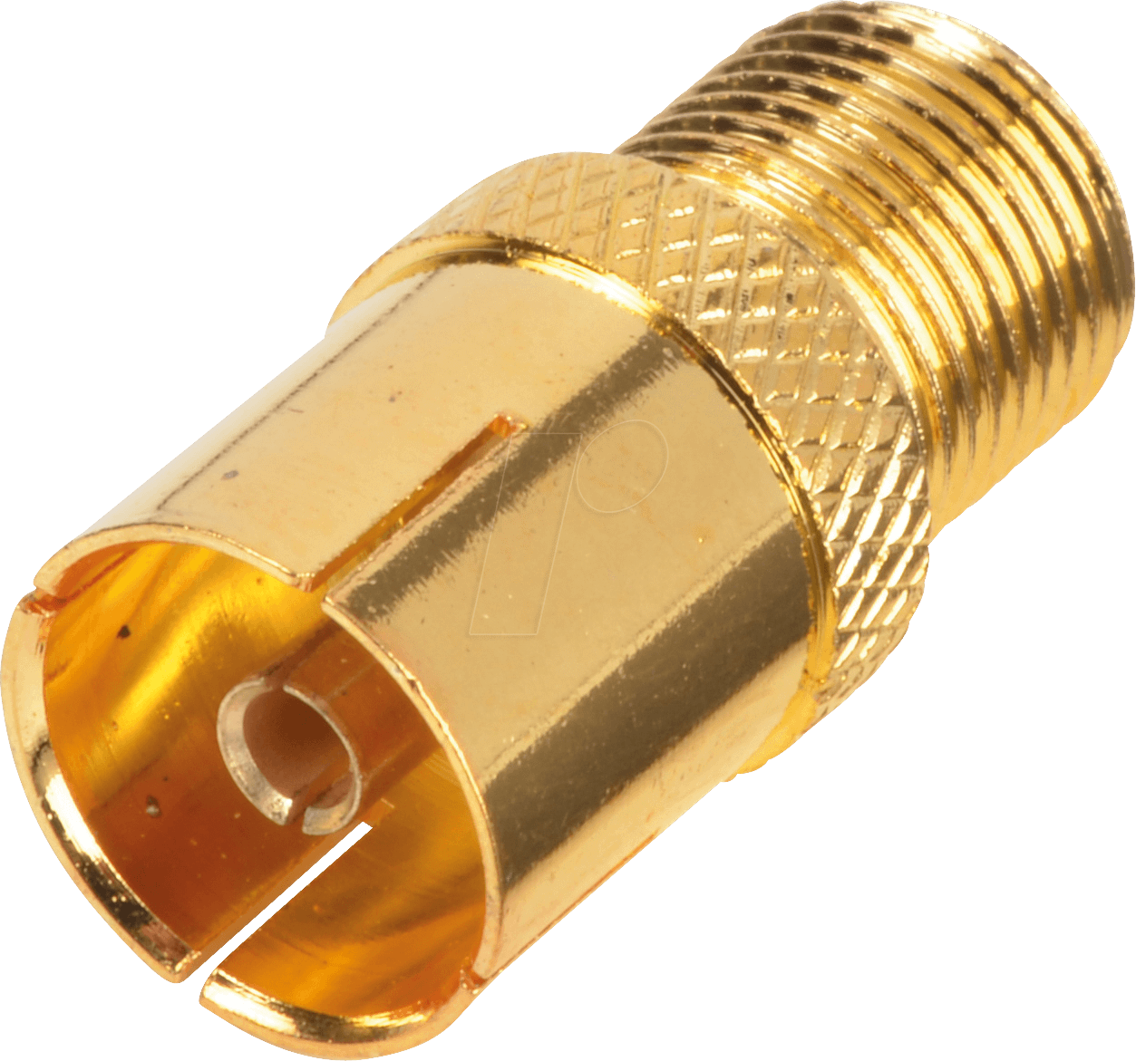 FI BB-G - F-Stecker, F-Buchse auf IEC-Buchse, vergoldet