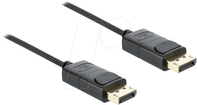 DELOCK 81674 - DisplayPort Kabel 8K 60 Hz mit Geflechtmantel, 2 m