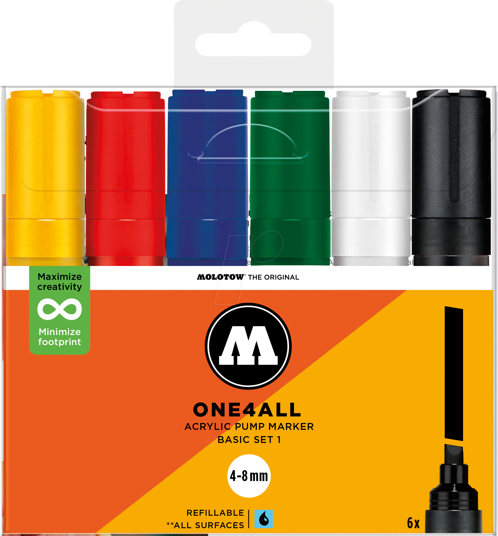 MO200870 - Acrylmarker, 4 mm - 8 mm, 6er Pack