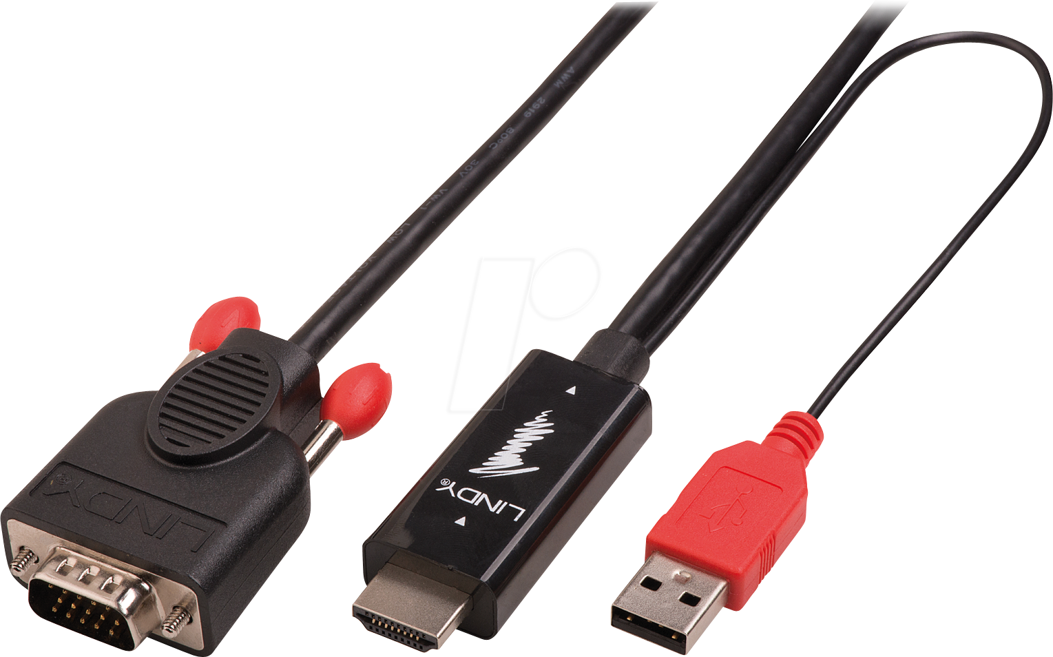 Thumbnail - LINDY 41457 - VGA auf HDMI A Stecker, USB Strom, 3 m
