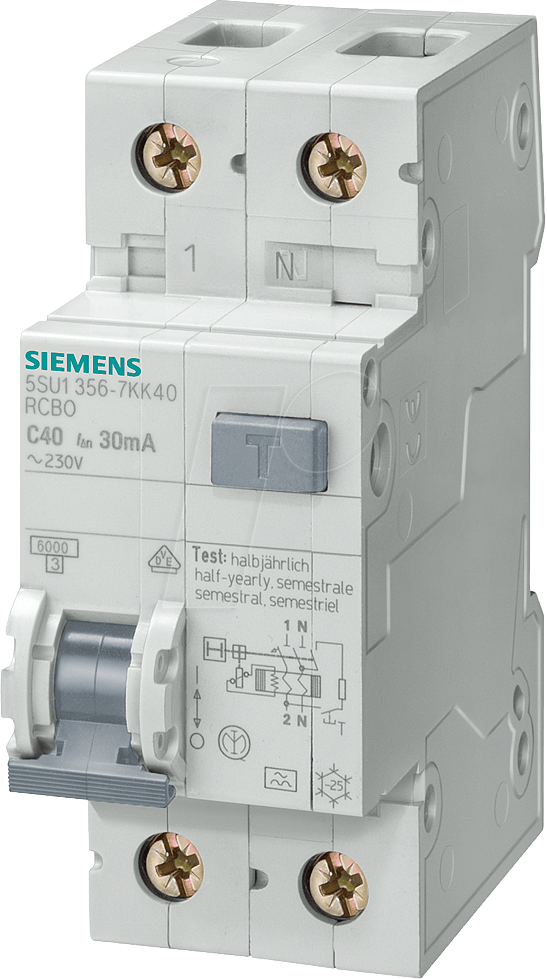 LSFI 1356 6 - FI/LS-Schalter, Char. B, unverzögert, 16 A, 2 polig