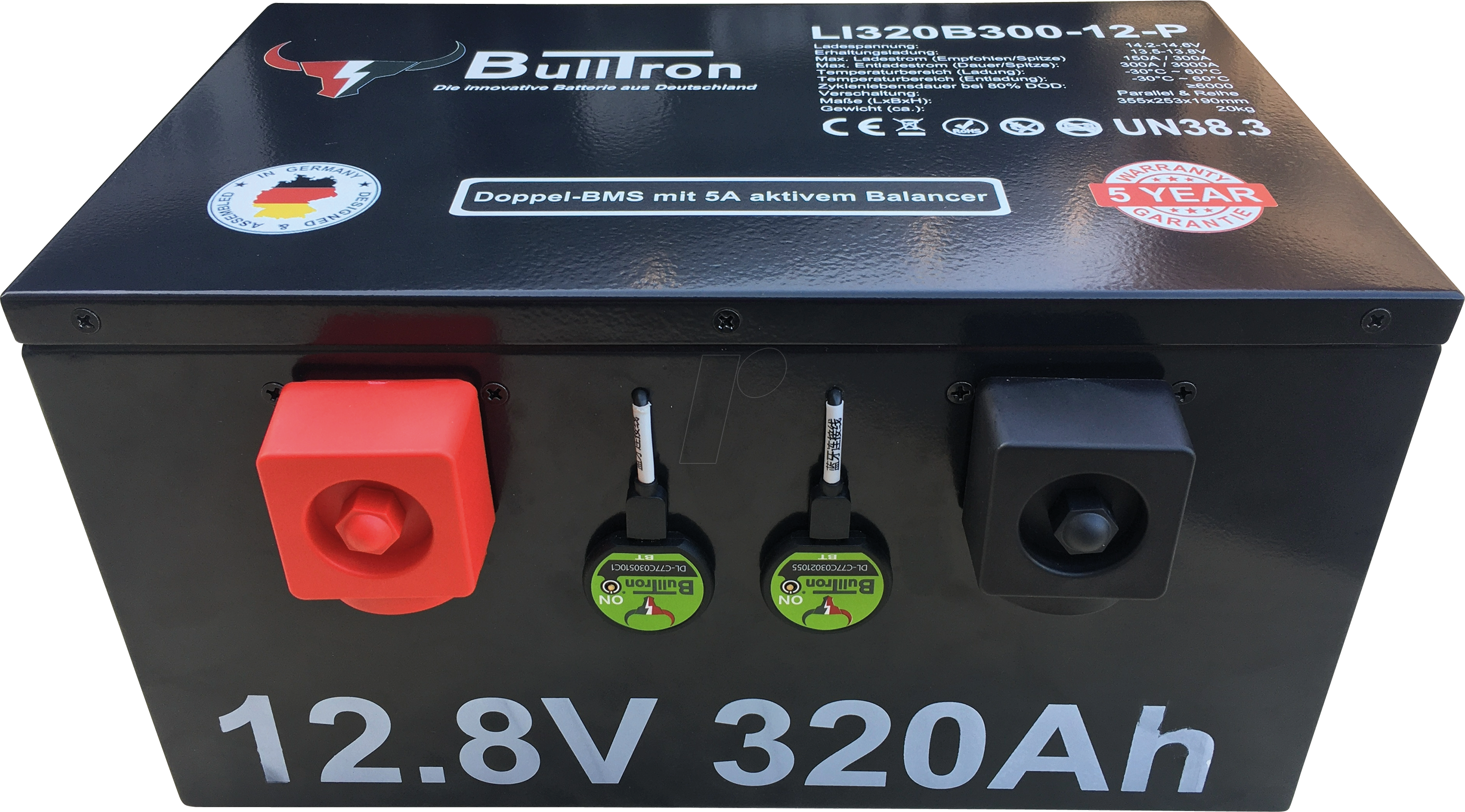 BULL 12.8-320P - Lithium-Akku, LiFePO4, 12,8 V, 320 Ah, BT BMS, Polar