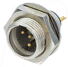 REAN T3MPR - TINY xlr Einbaustecker, 3-pol, Wandstärken bis 3 mm