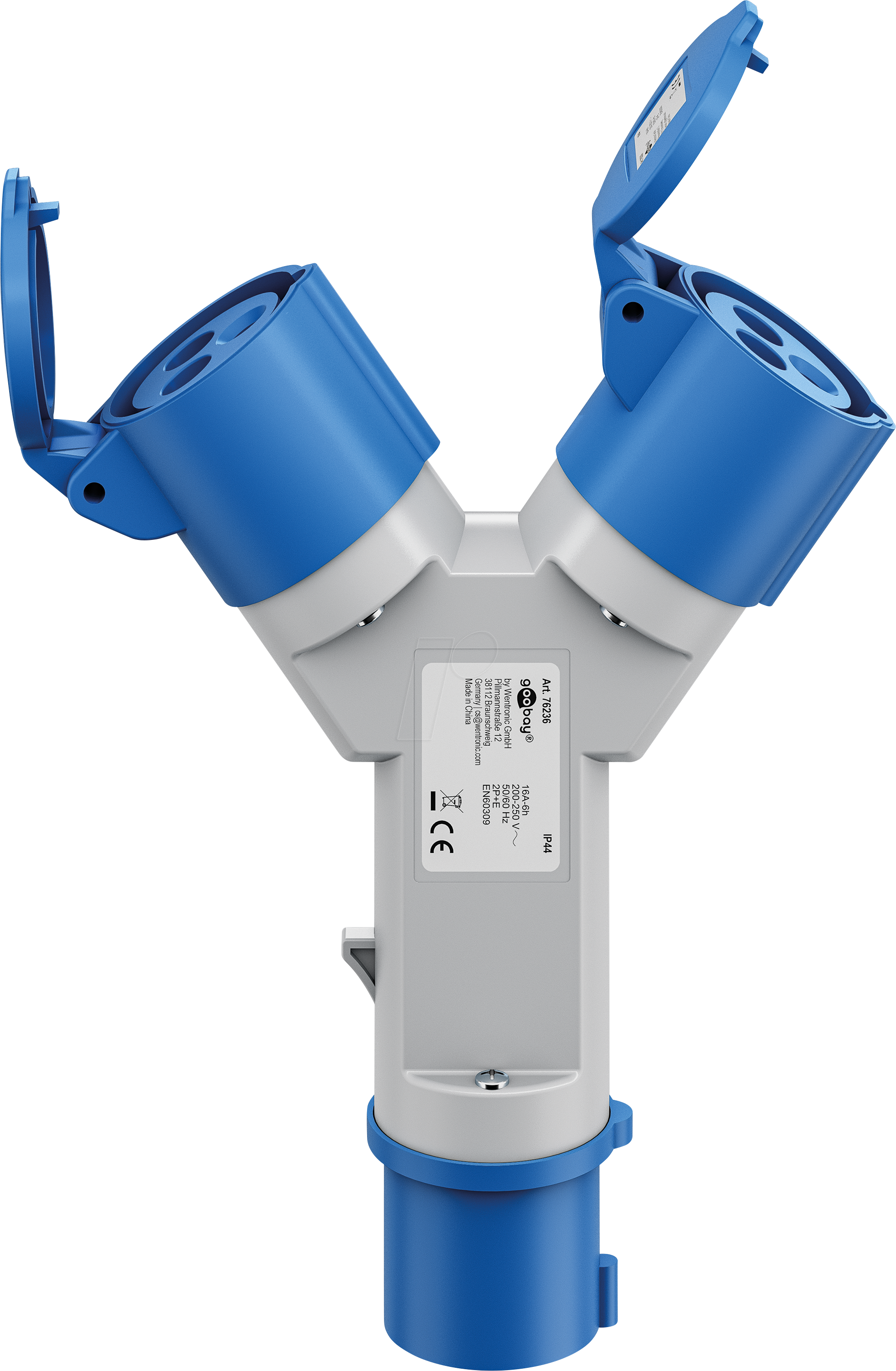 GB 76236 - CEE Camping Y Adapter CEE Stecker > 2x CEE Kupplung