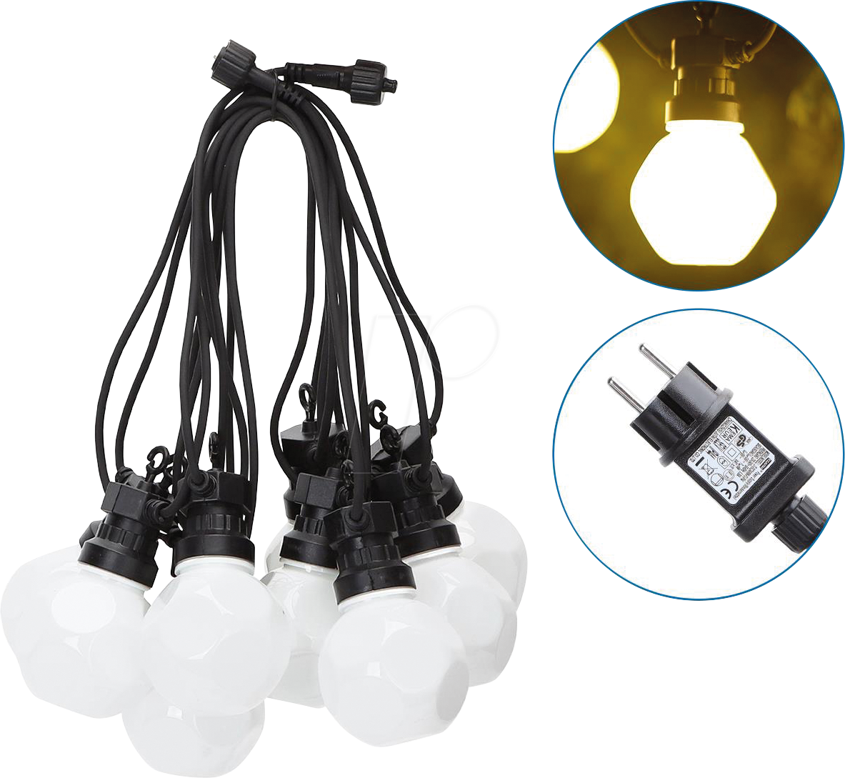 AIG 208912 - LED-Lichterkette, 10 LEDs, warmweiß, 8 m