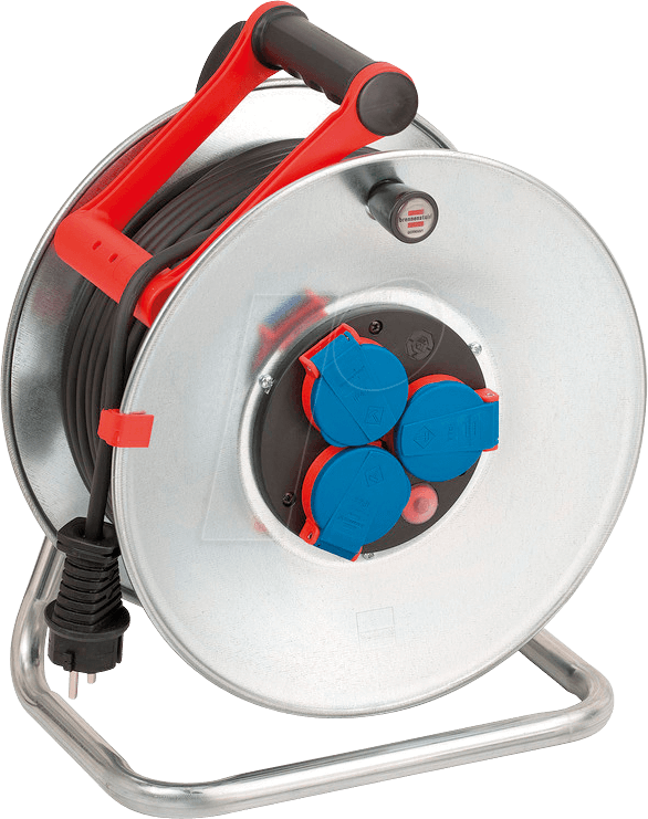 BRE 1198590 - Kabeltrommel Garant S, 50 m, 3 x Schutzkontakt, IP44, Stahlblech