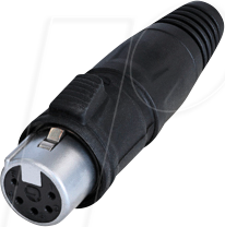 REAN RCX5F-Z0001 - XLR Kabelbuchse 5-polig, IP65, verchromtes Gehäuse