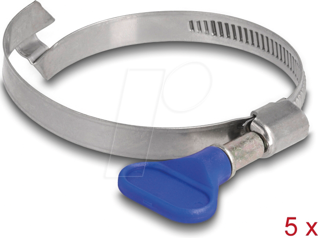 DELOCK 19617 - Schlauchschellen mit Brücke, 50 - 65 mm, 5 Stück, Edelstahl 400