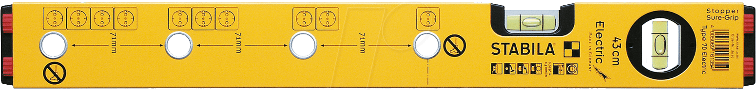 WW-70E 43CM - Wasserwaage, Balkenwasserwaage, 430 mm