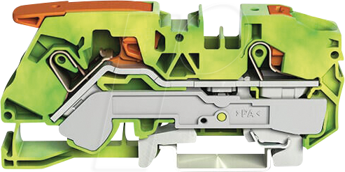 WAGO 2116-5207 - 2-Leiter-Schutzleiterklemme, mit Hebel und Drücker 16 mm², grün-