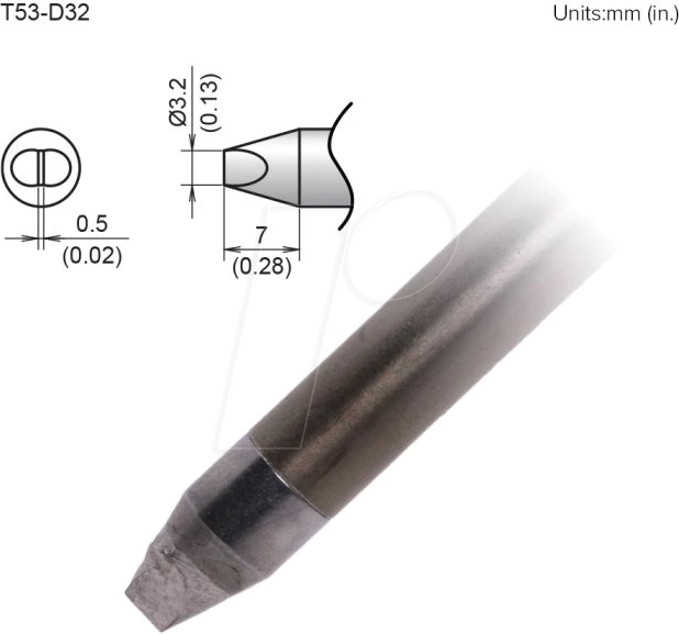 HAK T53-D32 - Aktiv-Lötspitze T53-D32, 3,2 mm, meißel