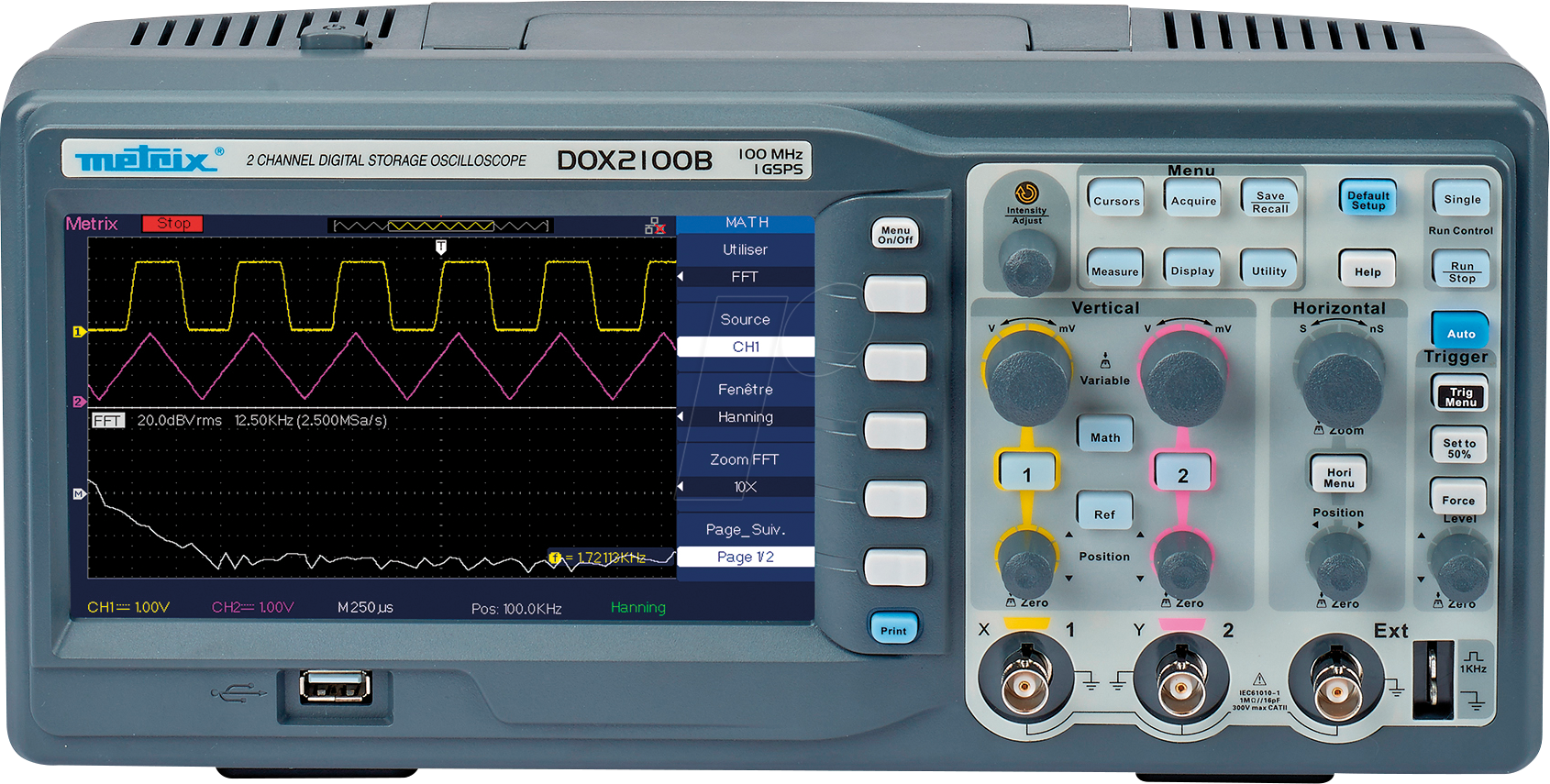 CHAU DOX2100B - Digital-Speicher-Oszilloskop, 100 MHz, 2 Kanäle, USB, LAN