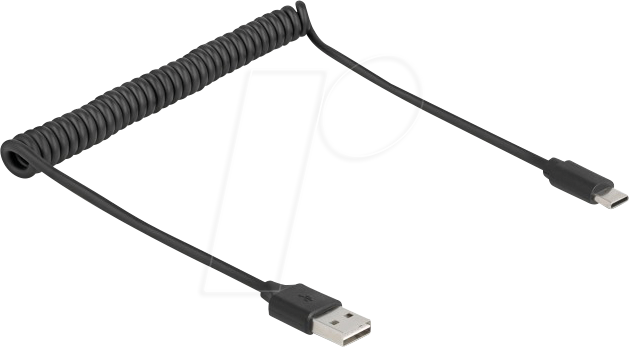Thumbnail - DELOCK 90133 - EASY-USB 2.0 Kabel, A zu C Spiralkabel, 0,5 - 0,8 m